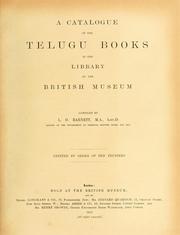 Cover of: A catalogue of the Telugu books in the library of the British museum by British Museum. Department of Oriental Printed Books and Manuscripts.