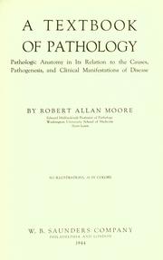Cover of: A textbook of pathology