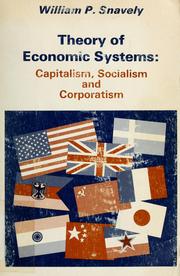 Cover of: Theory of economic systems by William P. Snavely