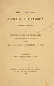 Cover of: The three days' battle of Chattanooga: 23d, 24th, 25th November, 1864 [!]