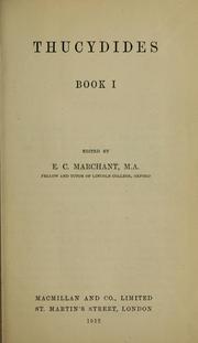 Cover of: Thucydides: Book 1.  Edited by E.C. Marchant