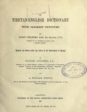 Cover of: A Tibetan-English dictionary with Sanskrit synonyms