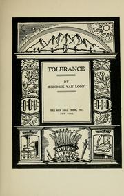Cover of: Tolerance by Hendrik Willem Van Loon