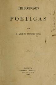 Cover of: Traducciones poéticas