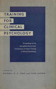 Cover of: Training for clinical psychology