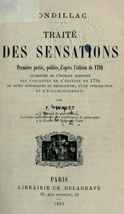 Cover of: Traité des sensations, première partie by Etienne Bonnot de Condillac
