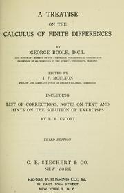 Cover of: A treatise on the calculus of finite differences. by George Boole