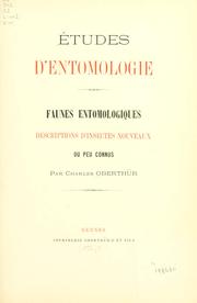 Cover of: Études d'entomologie: Faunes entomologiques ; descriptions d'insectes nouveaux ou peu connus