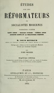 Cover of: Études sur les réformateurs, ou socialistes modernes.