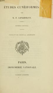 Cover of: Études cunéiformes.