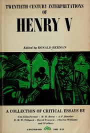 Cover of: Twentieth century interpretations of Henry V by Ronald Berman