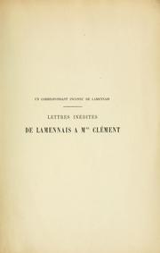 Un correspondant inconnu de Lamennais by Félicité Robert de Lamennais