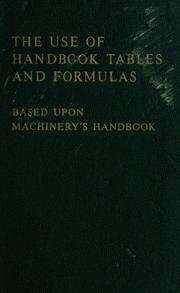 Cover of: The use of handbook tables and formulas. by John Milton Amiss