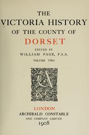 Cover of: The Victoria history of the county of Dorset by ed. by William Page.
