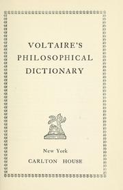 Cover of: Voltaire's Philosophical dictionary