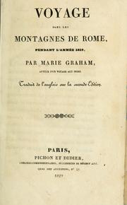 Cover of: Voyage dans les montagnes de Rome by Maria Callcott