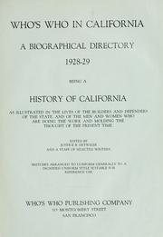 Cover of: Who's who in California by edited by Justice B. Detwiler and a staff of selected writers.