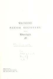 Cover of: Wiltshire parish registers by Edited by W.P.W. Phillimore and John Sadler.