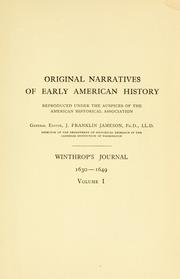 Cover of: Winthrop's journal: "History of New England", 1630-1649