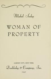 Cover of: Woman of property by Mabel Seeley