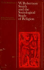 Cover of: W. Robertson Smith and the sociological study of religion by T. O. Beidelman