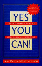 Cover of: Yes, you can! by Samuel D. Deep