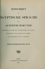 Cover of: Zeitschrift für ägyptische Sprache und Altertumskunde: 32 band