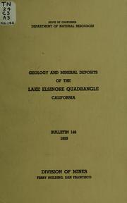 Cover of: Geology of the Lake Elsinore quadrangle, California by René Engel