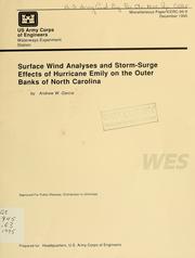 Cover of: Surface wind analyses and storm-surge effects of Hurricane Emily on the Outer Banks of North Carolina