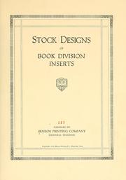 Cover of: Stock designs of book division inserts ...