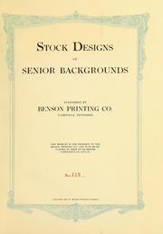 Cover of: Stock designs of senior backgrounds ... by Benson printing company, Nashville