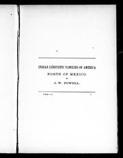 Cover of: Indian linguistic families of America north of Mexico