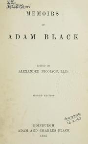 Cover of: Memoirs by Adam Black