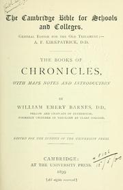 Cover of: The Books of Chronicles: with maps, notes and introduction
