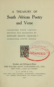 Cover of: A treasury of South African poetry and verse by collected from various sources and arranged by Edward Heath Crouch...