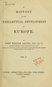 Cover of: History of the intellectual development of Europe