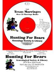 Cover of: Early TX Marriage Records: Computer Indexed Texas Marriage Records by Nicholas R. Murray