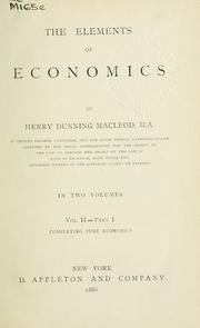 Cover of: Elements of economics