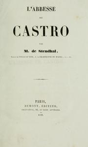 Cover of: L'abbesse de Castro by Stendhal