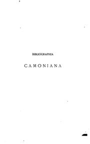 Cover of: Bibliographia Camoniana