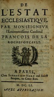 Cover of: De l'estat ecclesiastiqve