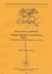 Cover of: Educational reform under political transition by Maria Emília Catela