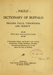 Cover of: Pauls' dictionary of Buffalo, Niagara Falls, Tonawanda and vicinity ... by 