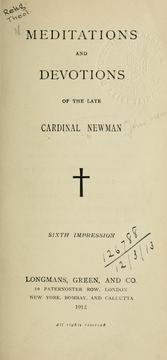 Cover of: Meditations and devotions by John Henry Newman