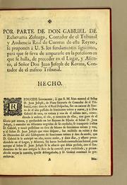 Cover of: Por parte de don Gabriel de Echevarria Zuloaga, contador de el Tribunal y Audiencia Real de Cuentas de este reyno