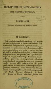 Cover of: Pselaphiorum monographia cum synonymia extricata. by Charles Aubé