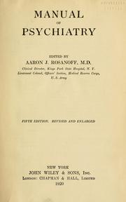 Cover of: Manual of psychiatry