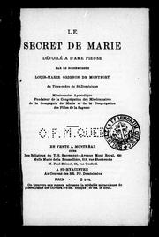 Cover of: Le secret de Marie dévoilé à l'âme pieuse by St. Louis De Montfort