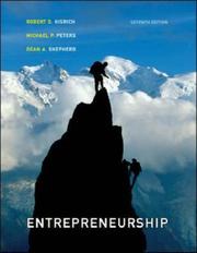 Cover of: Entrepreneurship by Robert D. Hisrich, Michael P Peters, Dean A. Shepherd
