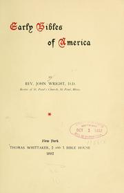 Cover of: Early Bibles of America